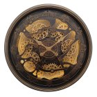 COG CLOCK LIGHT UP SILVER 76CM