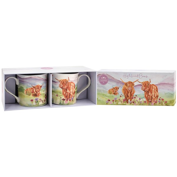 HIGHLAND COW MUGS SET 2