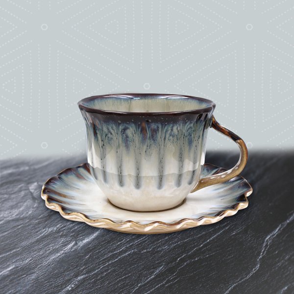 REACTIVE GLAZE CUP & SAUCER