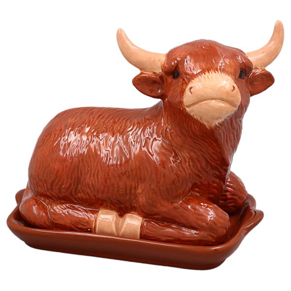 HIGHLAND COW BUTTER DISH