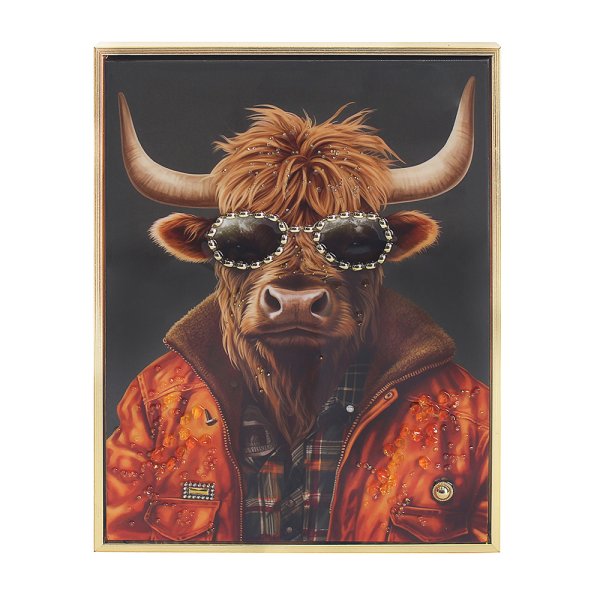 HIGHLAND COW GLASSES WALL ART