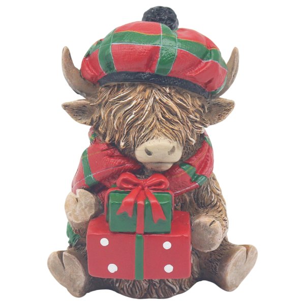 XMAS HIGHLAND COW & GIFTBOX