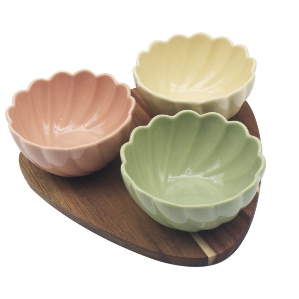 SNACK BOWLS WOODEN TRAY