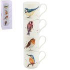 BRITISH BIRDS STACKING MUGS S4