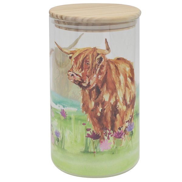 HIGHLAND COW CANISTER LGE