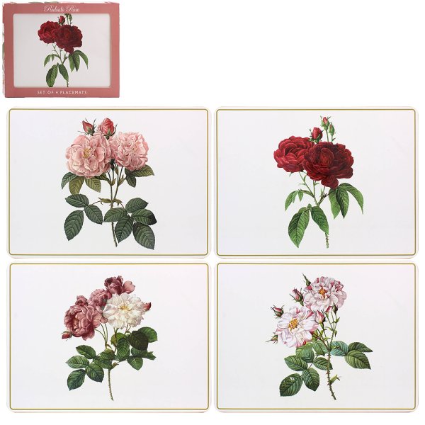 REDOUTE ROSE PLACEMATS SET 4 REDOUTE ROSE PLACEMATS SET 4