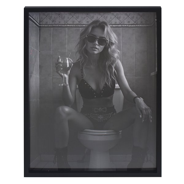 WALL ART- WOMAN ON TOILET