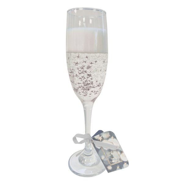 CHAMPAGNE GLASS GEL CANDLE SIL