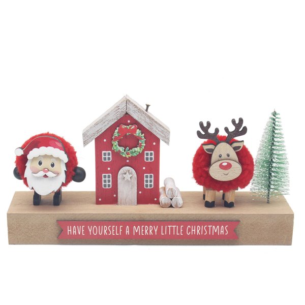 SANTA & REINDEER STANDING PLQ