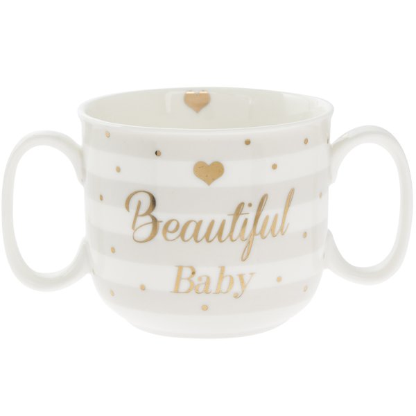 Baby Girl Pink Rocking Horse Design Cup Mug Twin Handled Gift Box Christening