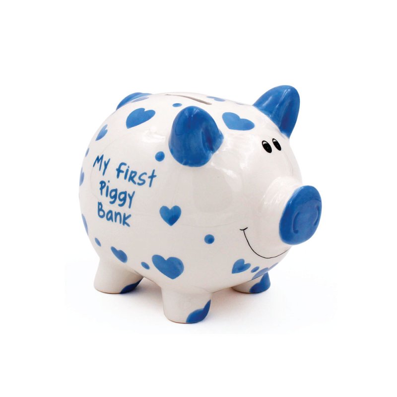 my first piggy bank blue