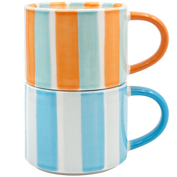 STRIPES STACKING MUGS SET 2