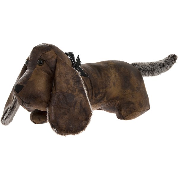 FAUX LEATHER DACHSHUND DOORSTP