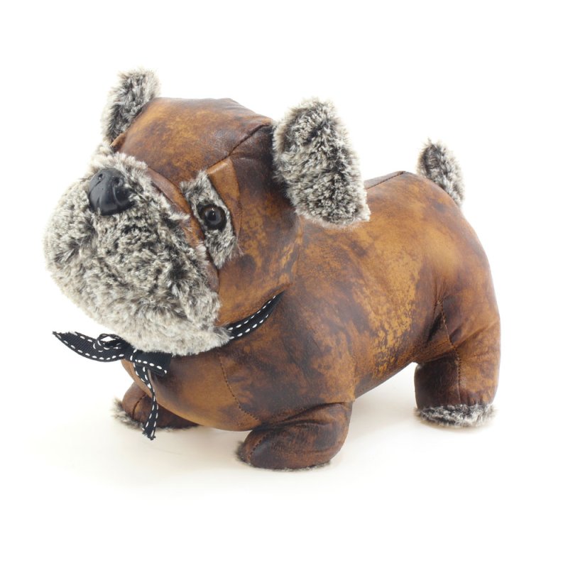 FAUX LEATHER PUG DOORSTOP