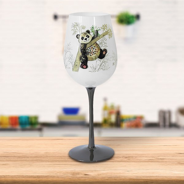 PO ZI PANDA WINE GLASS