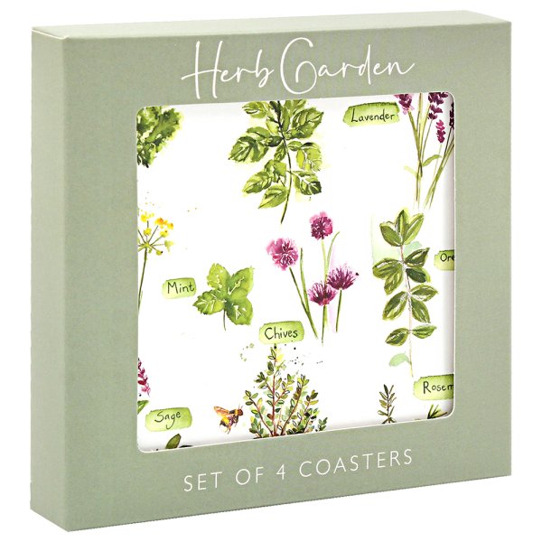 HERB GARDEN COASTERS SET 4