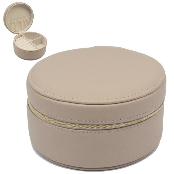 JEWELLERY BOX ROUND BEIGE
