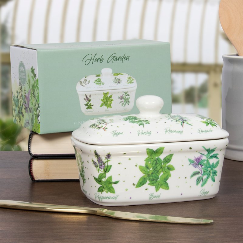 HERB GARDEN BUTTER DISH Lesser & Pavey