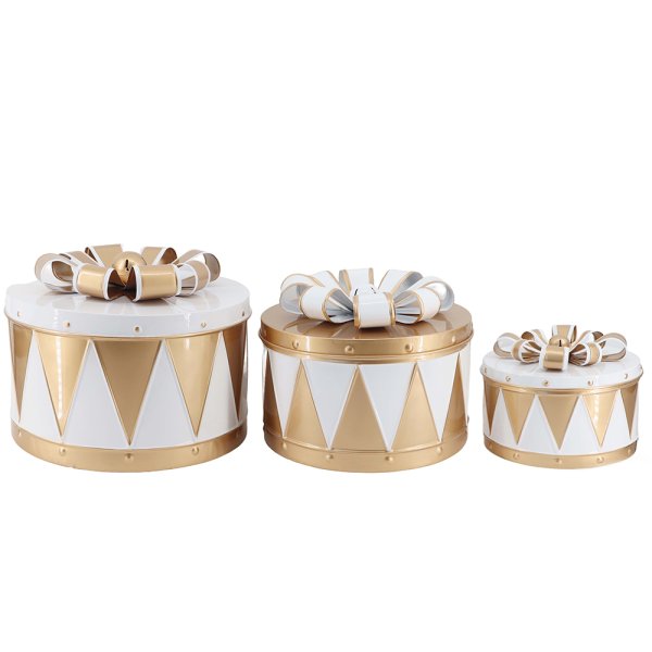 XMAS GIFT BOX GOLD&WHT S M L