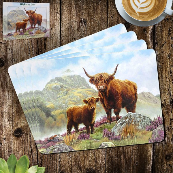 HIGHLAND COW PLACEMATS SET 4
