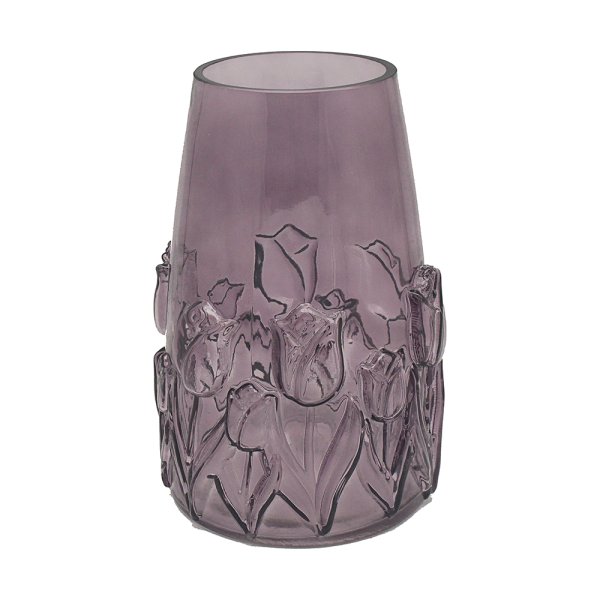 LILAC FLORAL GLASS VASE SML