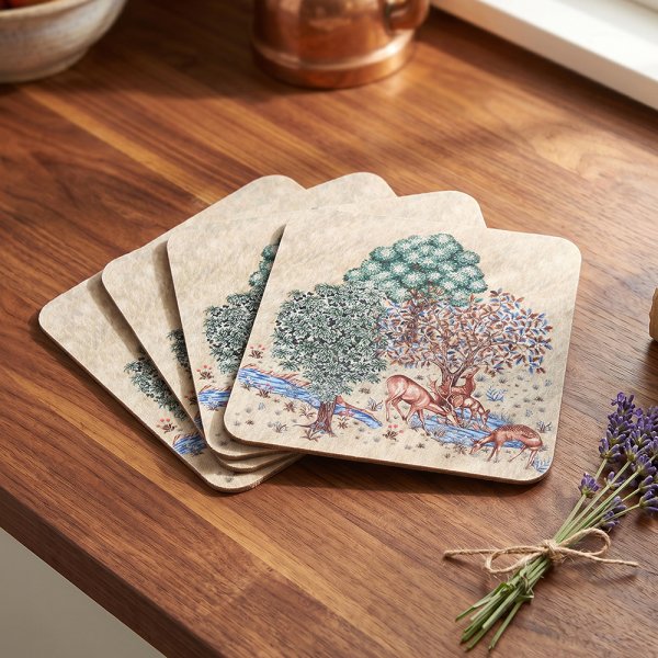 WOODLAND TAPESTRY COASTERS S4