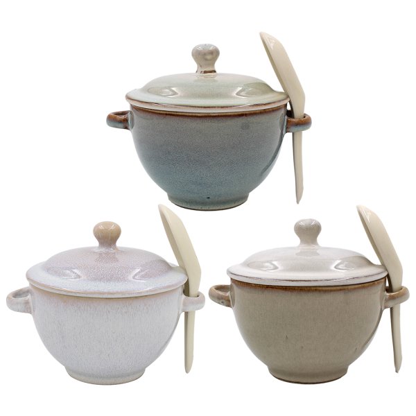 REACTIVE GLAZE SOUP BOWL 3 ASS