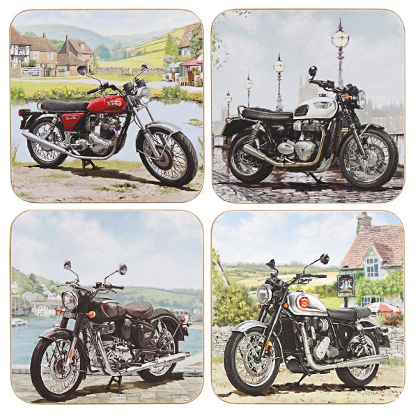 CLASSIC MOTORBIKE COASTERS 4AS
