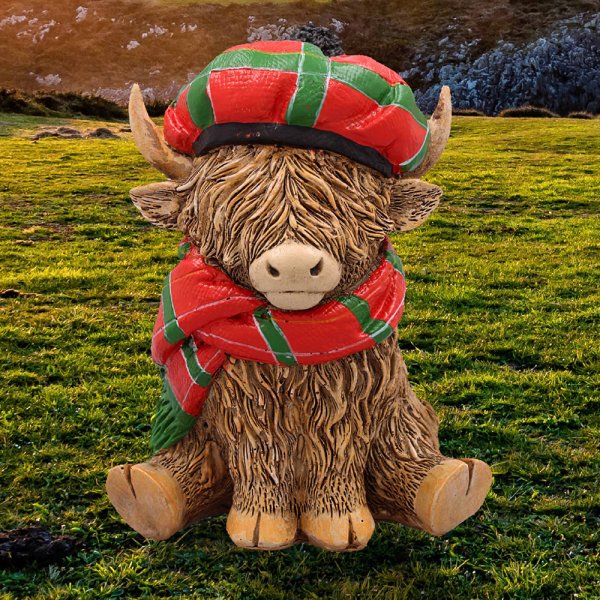 HIGHLAND COW SCARF TARTAN