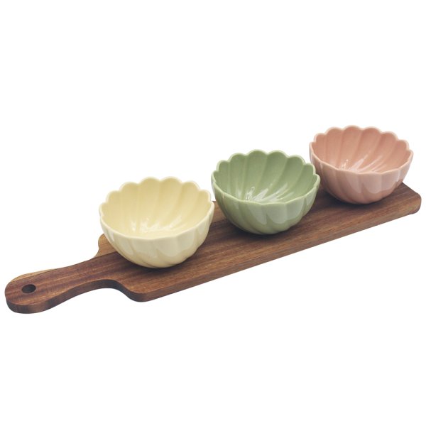 SNACK BOWLS WOODEN TRAY