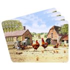 COCKEREL & HEN PLACEMATS SET 4