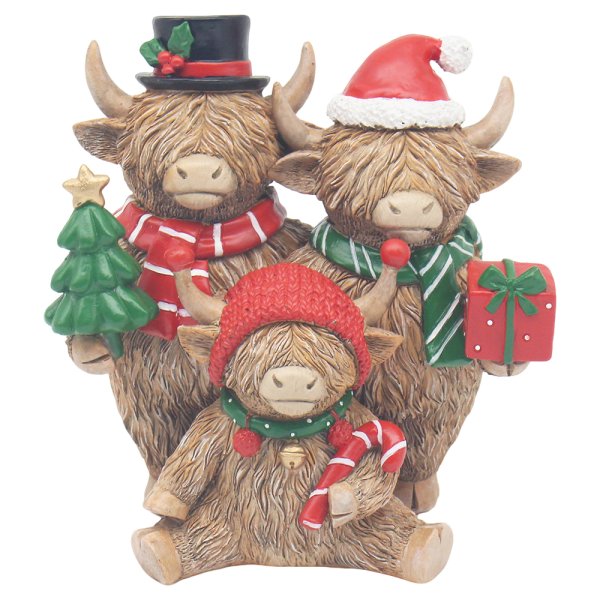 XMAS HIGHLAND COW FAMILY