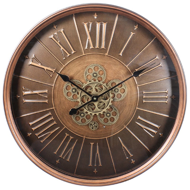 BRONZE MOVING COG CLOCK 60CM Lesser & Pavey