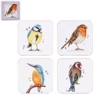BRITISH BIRDS COASTERS SET 4