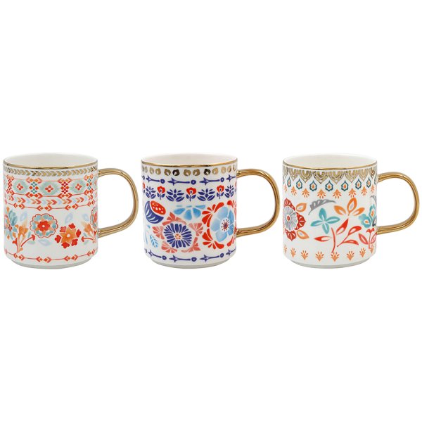 GOLDEN ABSTRACT MUG 3 ASST