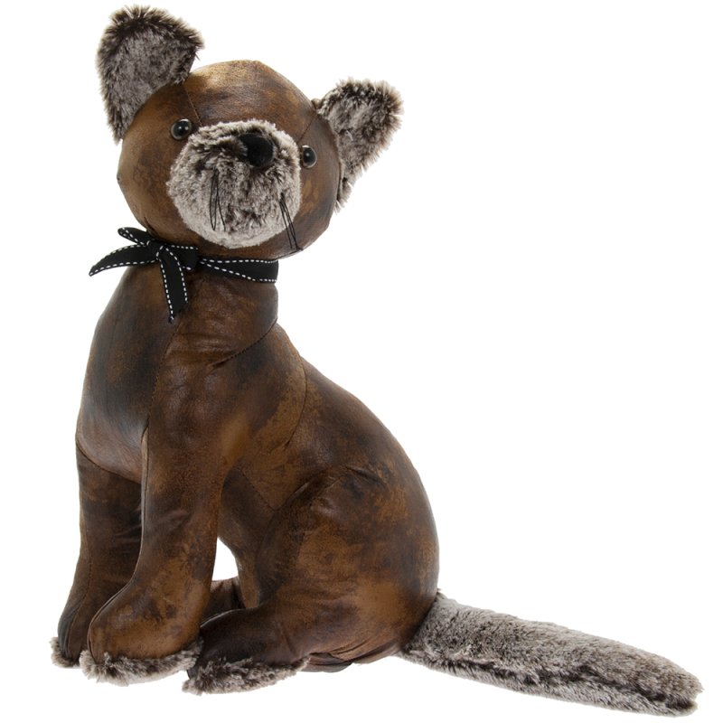 FAUX LEATHER CAT DOORSTOP