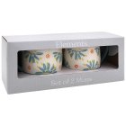 FLOWER MUGS SET 2 EMBOSSED
