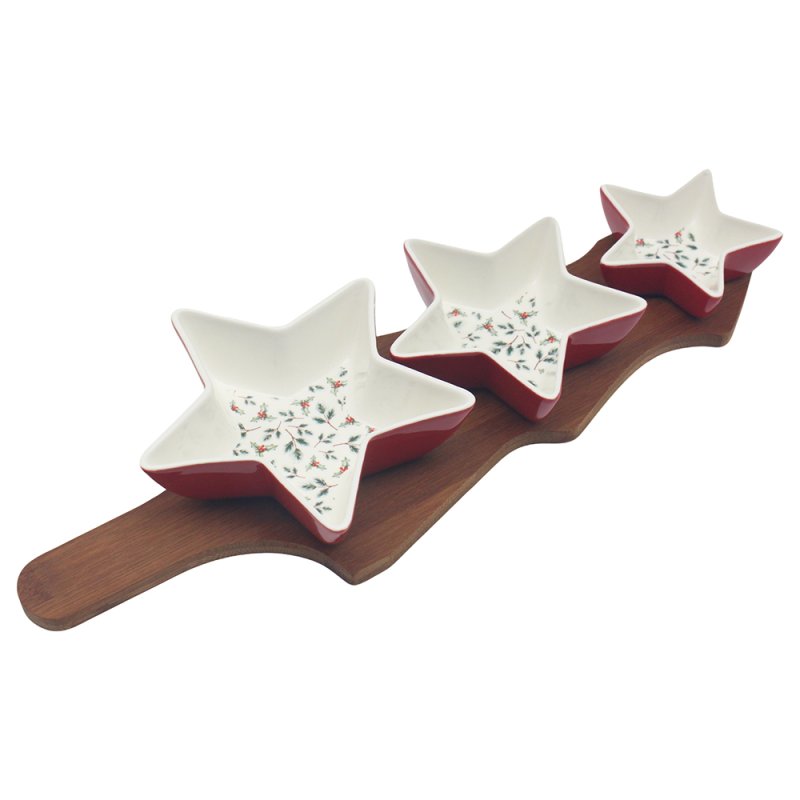 STAR DISHES & TREE TRAY S/3