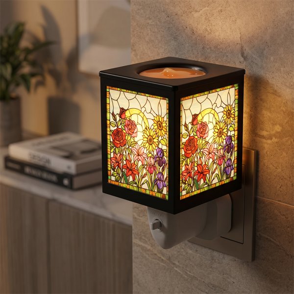 STAINED GLASS PLUG IN FLOWERS