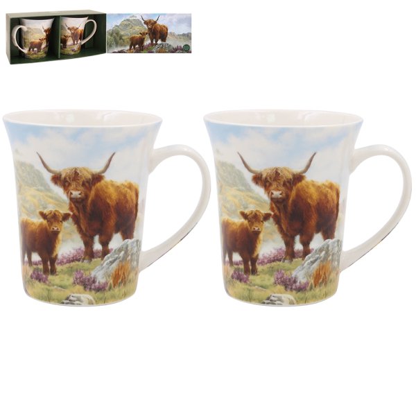HIGHLAND COW MUG SET 2
