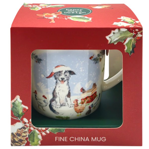 DOG WITH HENS MUG