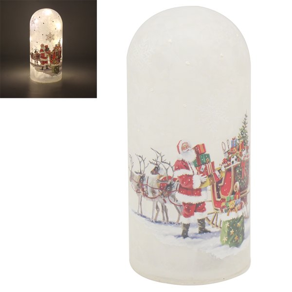 SANTA LED FROSTED BELL