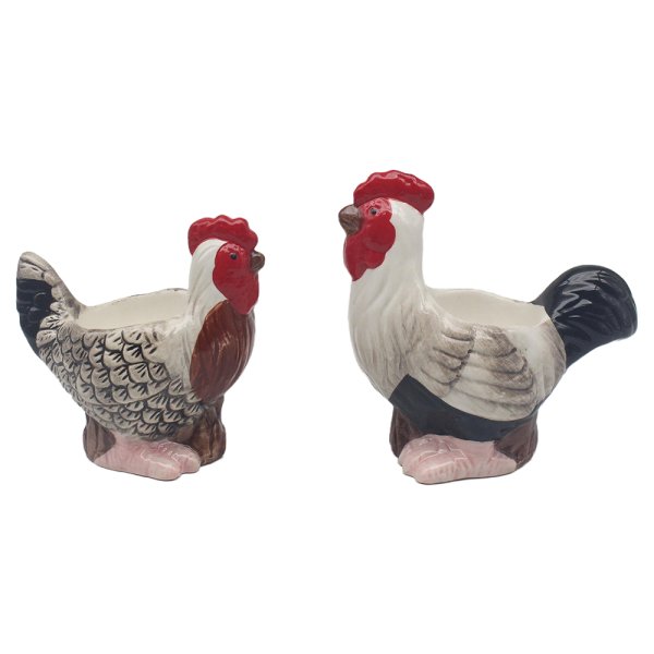 COCKEREL AND HEN EGG CUPS