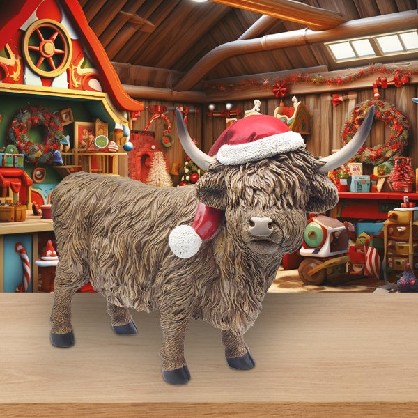 XMAS HIGHLAND COW L
