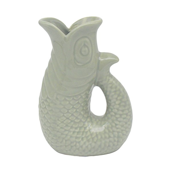 FISH JUG/VASE GREEN 20CM