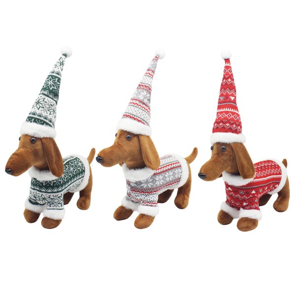 XMAS DACHSHUND L 3ASST