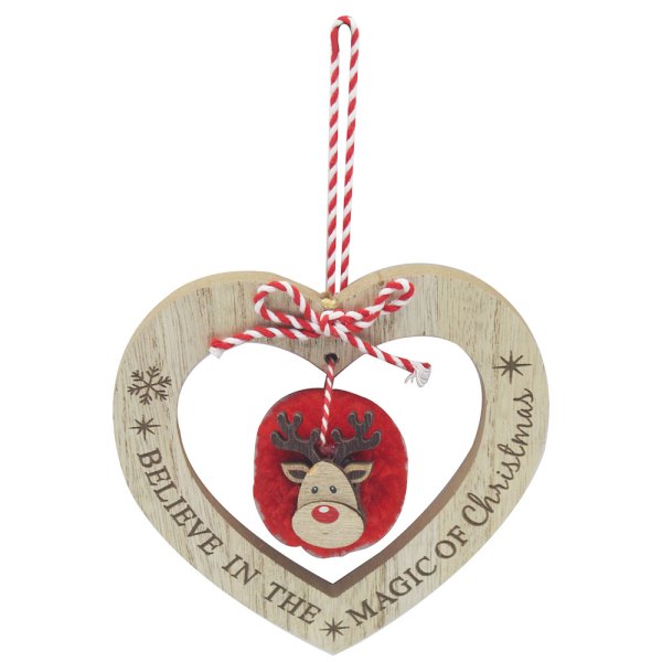 REINDEER HEART HANGING PLAQUE