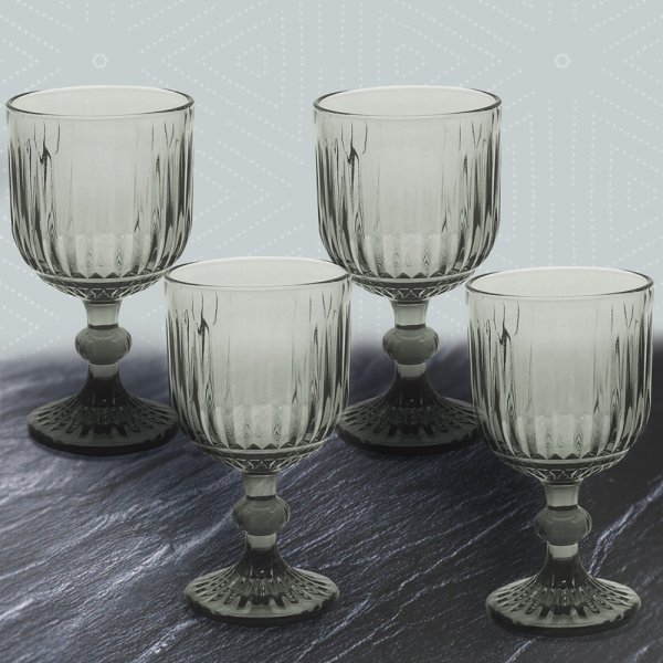 SMOKE WINE GLASS SET 4