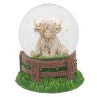 HIGHLAND COW FLOWER WATERGLOBE