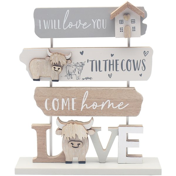HIGHLAND COW PLAQUE - LOVE